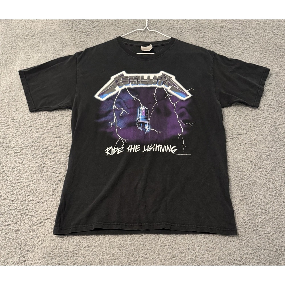 Vintage 1994 Metallica Ride the Lightning Band T-Shirt Large‎ Hanes Heavyweight